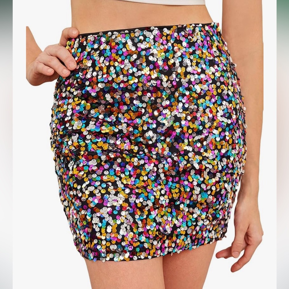 Vibrant Sequin Mini Skirt